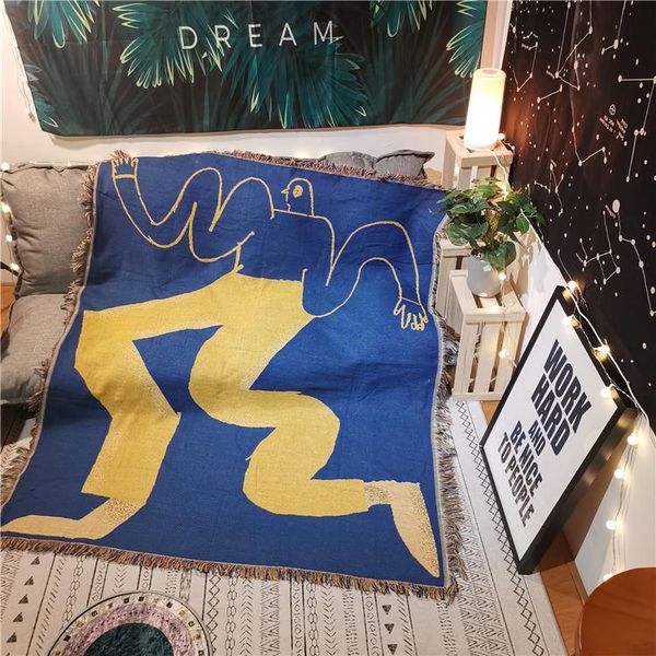 

tapestries birdman withyellow pants cotton travel blanket leisure sofa towel carpet cover single tapestry mat