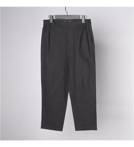

men's pants spring and autumn solid color fake two design removable culottes personality slim straight tube, Black