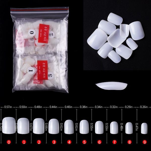 

false nails 500pcs/ square nail art painted round full coverage transparent color natural professional products, Red;gold