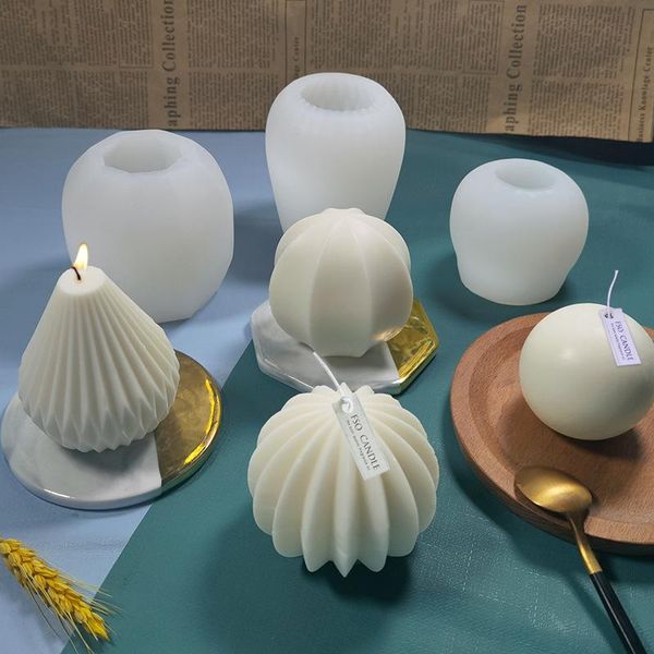 

craft tools 3d geometric shape diy candle mould simple line wax model pear shaped silicone mold making home decor