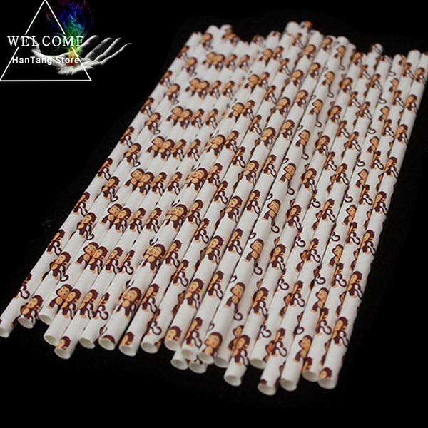 

packaging dinner service 25pcs colorful cartoon green kraft straws paper drinking for wedding xmas baby kids birthday bar/pub party supplies