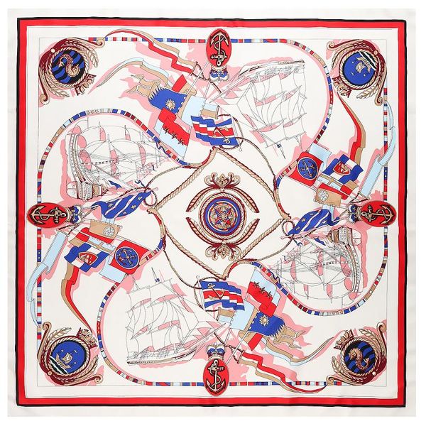 

blankets fashion sailing map pattern women twill 100% silk scarf blanket travel large square shawl sunscreen throw