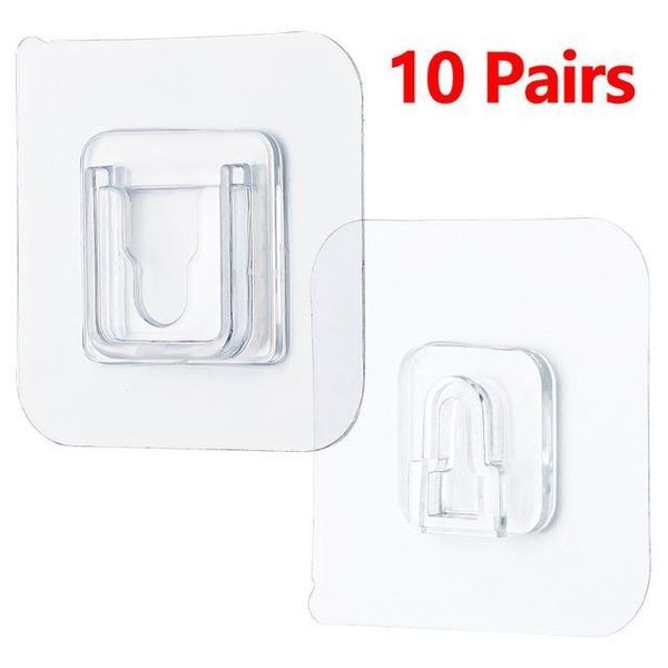 

double-sided adhesive wall hook hanger strong transparent suction cup kitchen mount hooks & rails