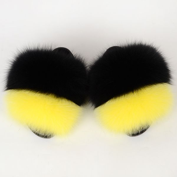 

Big Fur Women Slippers Summer Fluffy Slippers Female Real Fur Fox Slides Womens Fur Shoes House Wholesale Flat Sandals Ladies, 635