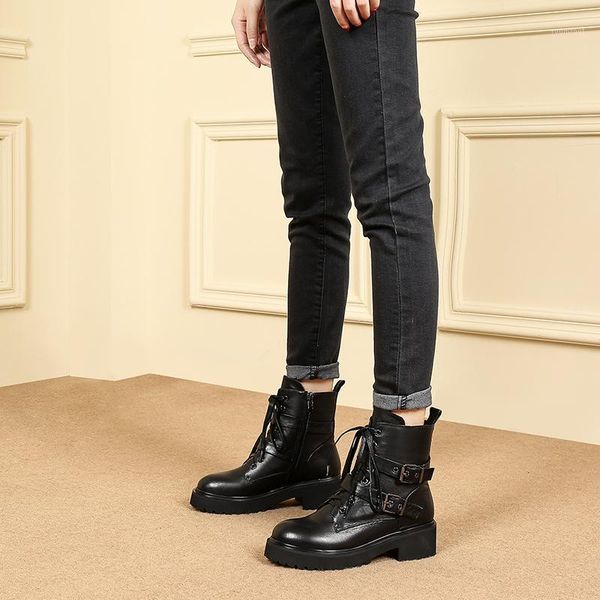 

boots 2021 women's shoes locomotive women british style autumn and winter1, Black