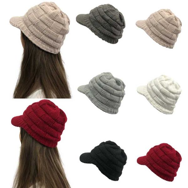 

beanies solid fashion knitted hat winter hats for women skullies warm cap men baseball with 6cm duck tongue beaines