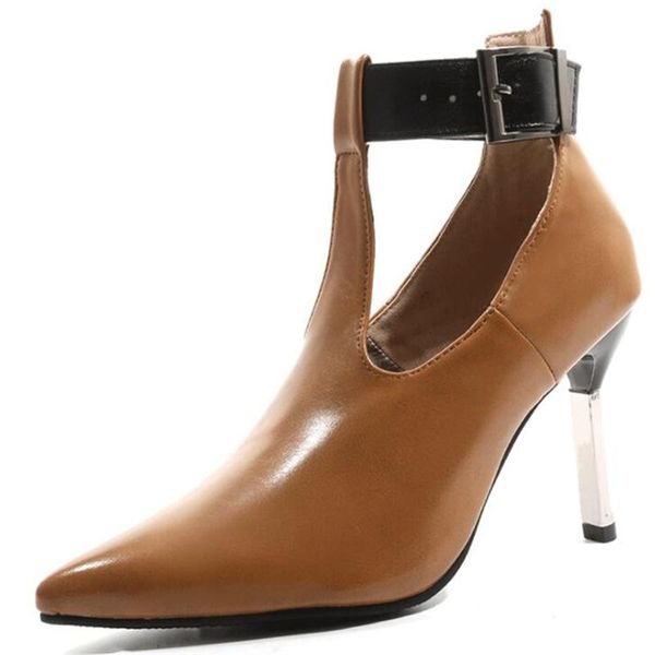 

dress shoes ankle strap high heels sweet women's pumps pointed toe woman thick platform mary jane women party buckle ladies footwear, Black