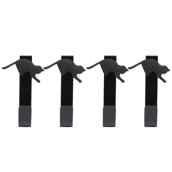 

hooks & rails 4pcs cat decor multifunctional metal behind the door for livingroom bedroom dining room (random pattern)
