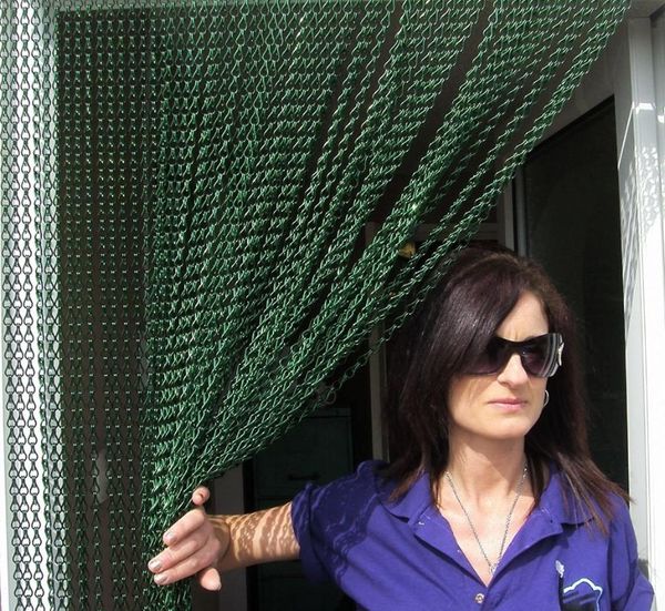 

blinds green chain link screen curtains for insect-90cm w x 210cm h