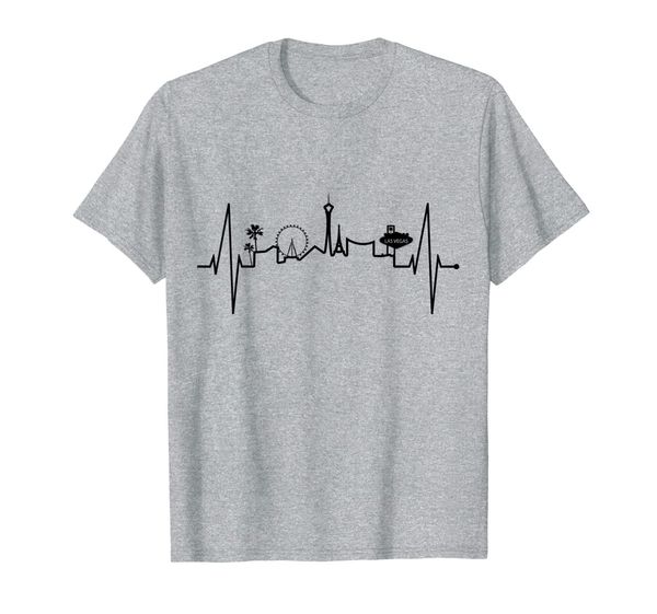 

las vegas heartbeat skyline nevada sin city usa las vegas t-shirt, White;black