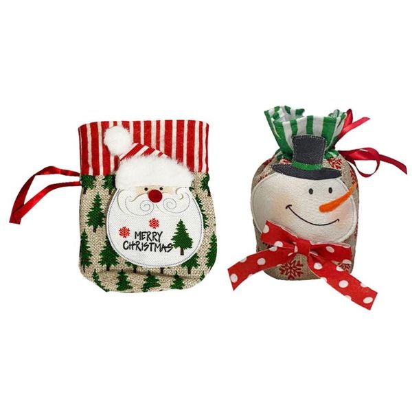 

gift wrap 2pcs christmas drawstring bags candy apple packing (assorted color)