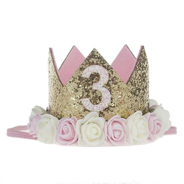 

party hats 1pc one first birthday 1st 2nd 3rd crown number decors kids accessories born child