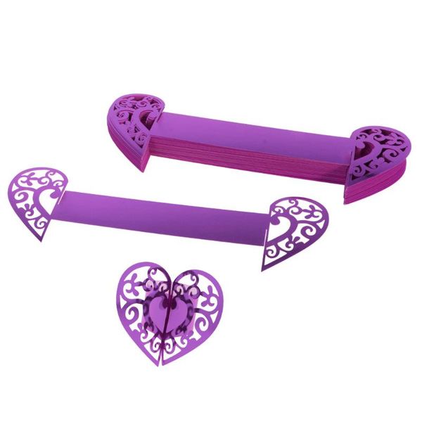 

pack of 50pcs paper heart napkin holder wedding christmas party table rings