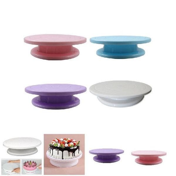 

plastic cake plate turntable rotating anti-skid round stand rotary table myding baking & pastry tools