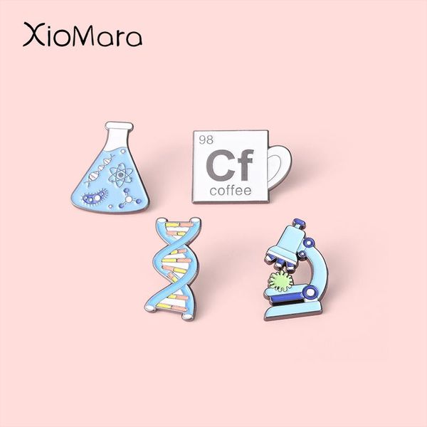 

pins, brooches dna biological experimental enamel pins microbial cells science chemistry pharmacist brooch badge lapel jewelry gift for frie, Gray