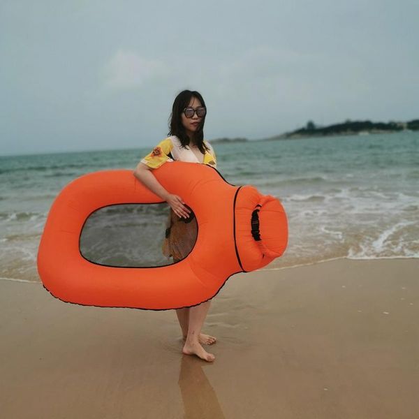 

inflatable floats & tubes summer swimming air mattress floating row adults portable orange blue materac do wody water sport