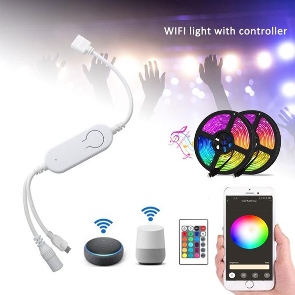 

controllers wifi smart light strip controller rgb flexible ribbon led voice control works with alexa google home
