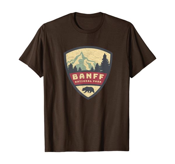 

vintage retro canadian banff national park shirts souvenirs t-shirt, White;black