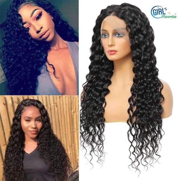 

lace wigs malaysian human hair frontal for woman loose deep wave wig 13Ã4 100% remy transparent preplucke, Black;brown