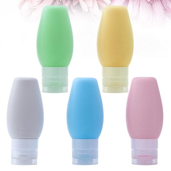 

storage bottles & jars 5pcs portable silicone empty bottle lotion cream shampoo container cosmetic dispenser 90ml mixed color