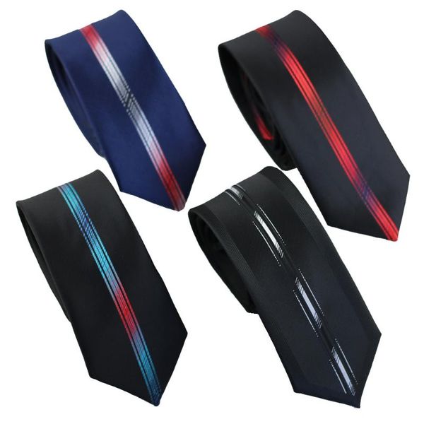 

bow ties coachella panel vertical stripe necktie microfiber fashion skinny tie 6cm, Black;gray