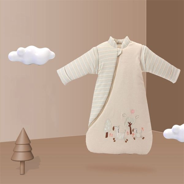 

baby holding quilt autumn winter thickened baby sleeping bag born anti kick quilt artifact 0-5 years old children's sleeping 211025