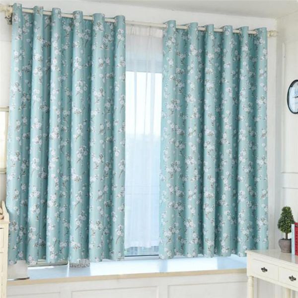 

curtain & drapes perforated green wood cotton printed blackout curtains polyester for living room and bedroom home decoration