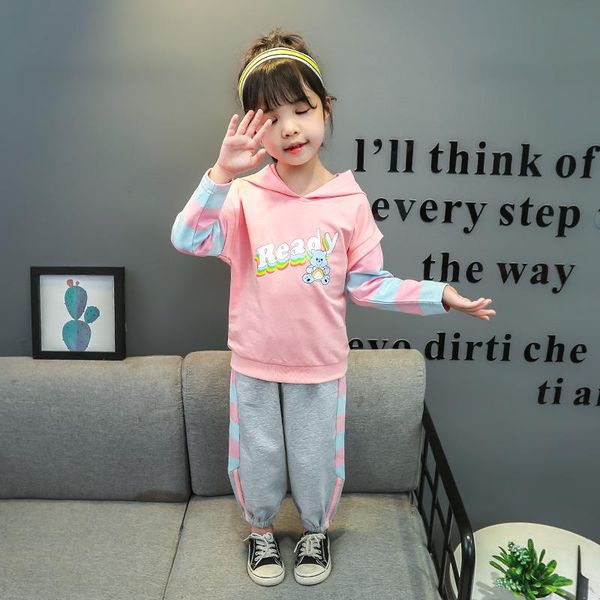 

clothing sets 0-4y girls set spring cotton lovely suit for girl shirt + pants baby outside wear sports, White
