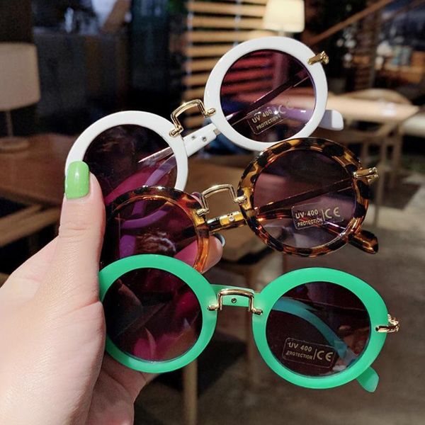 

sunglasses 2021 metal kids boys girls fashion glasses baby eyewear uv protection children's round frame eyeglasses, Blue