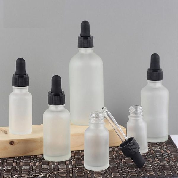 Vorratsflaschen, Gläser, leer, mattiert, Tropfglas, Flüssigkeit für ätherisches Massageserum, Basisöl, Pipette, nachfüllbar