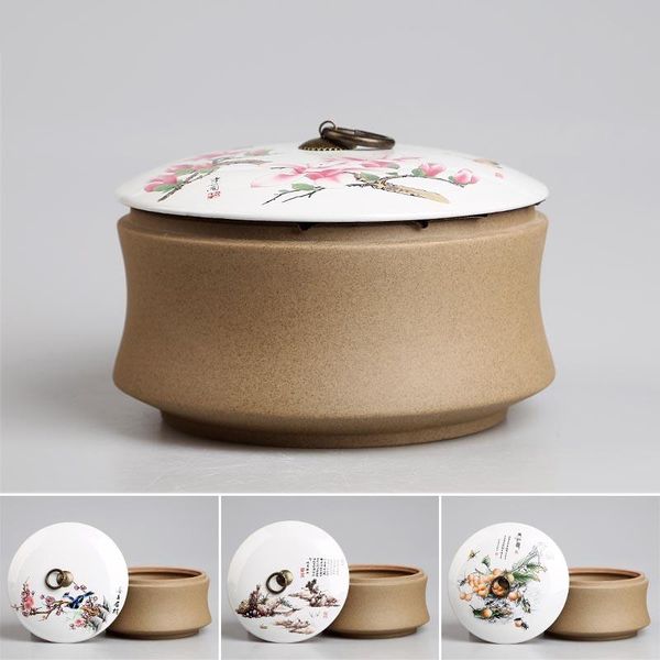 

storage bottles & jars 1200ml chinese ceramic pottery handpainted lotus home organization jar | for coffee bean tea candy jams spices