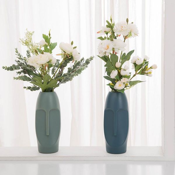 

vases creative nordic plastic imitation glaze vase living room flower arrangement decoration modern simple dry and wet containe