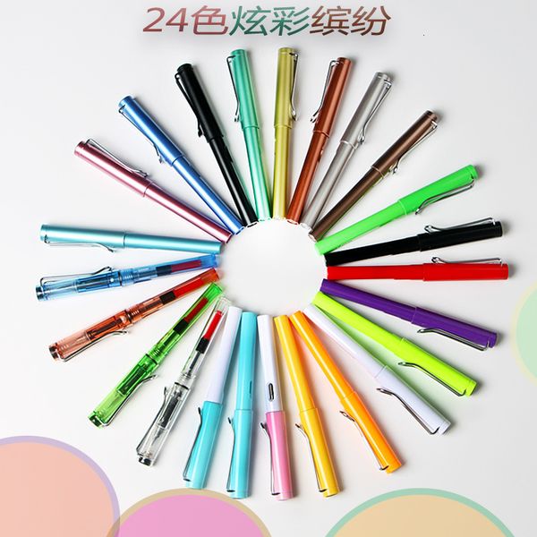 

painting pens student imitation metal color upright enterprise advertisement calligraphy class gift pen, Black;red