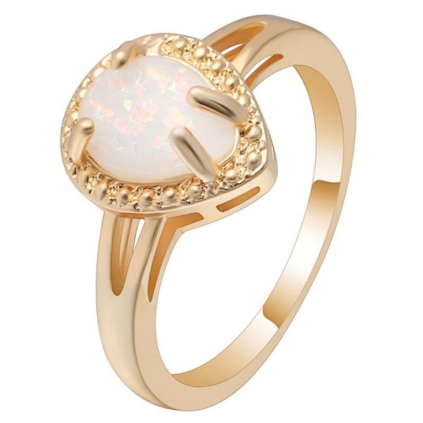 

wedding rings white and pink fire opal ring jewelry gold color meaning love heart couple for women fashion bands bridal, Slivery;golden