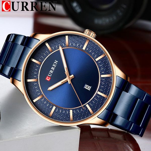 

wristwatches curren watch men waterproof calendar sport military male clock stainless steel business man wristwatch 8347, Slivery;brown