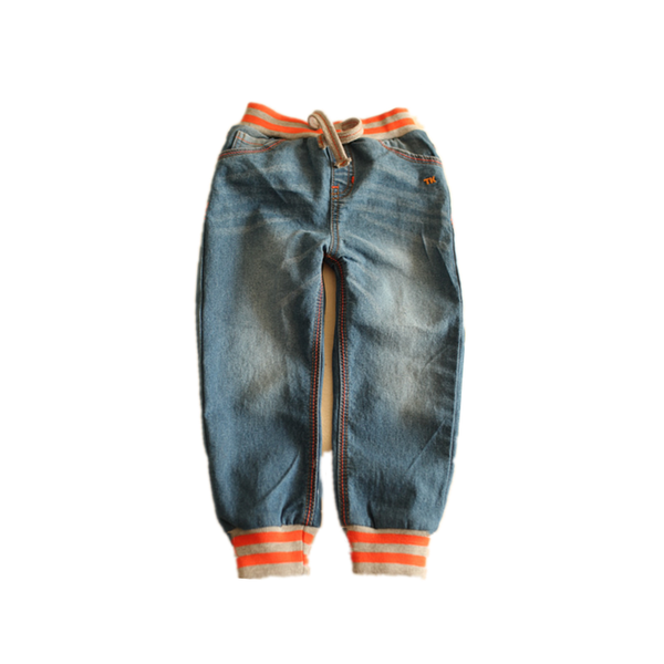 

kids jeans pants selling boy light solid mid active elastic waist soft slim-fit trousers children clothes pantalon, Blue
