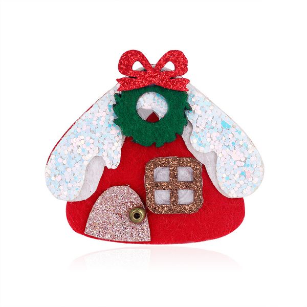 

factory new fashion christmas cartoon house felt brooch christmas