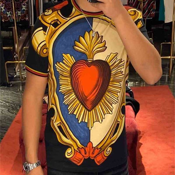 

t shirts 20ss crown heart print designer brand t shirts for men cotton fashion style tee, White;black