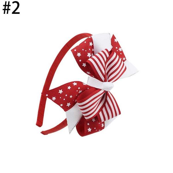 

12pcs 4'' usa flag headbands for kids children hair bow girls striped accessories with stars 4th of july hea, Slivery;white
