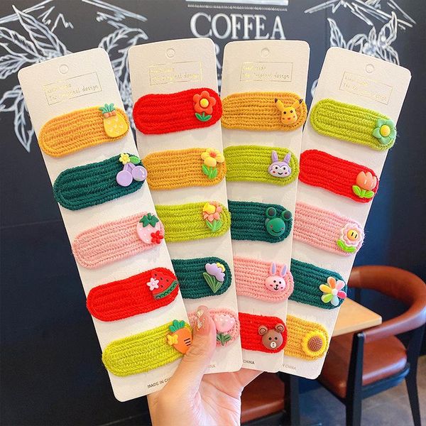 

hair accessories girls cute cartoon animals fruit hairpins children lovely clips set barrettes sweet headband kids, Slivery;white