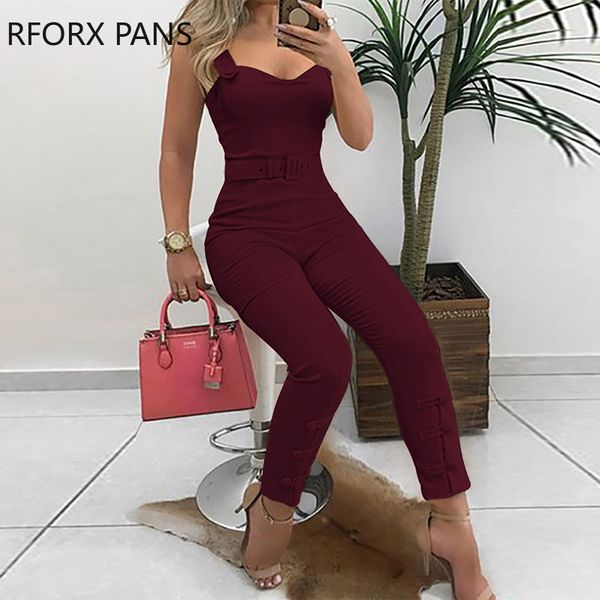 

thin strap button design jumpsuit casual look for women 2021, Black;white