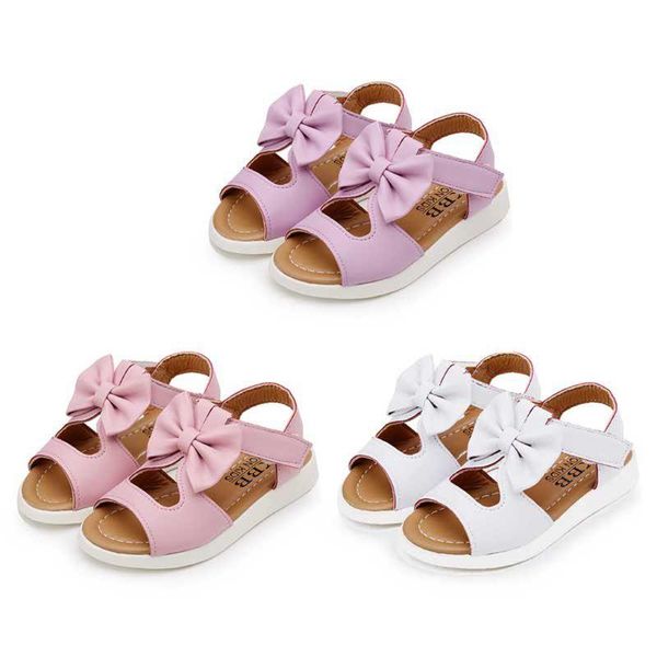 

sandals kids summer shoes children magic hook beach fashion bowknot girls flat pricness, Black