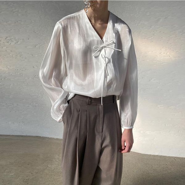 

women's blouses & shirts 2021 spring simple solid termperament shirt elegant fashion basic silk minimalsit for ladies, White
