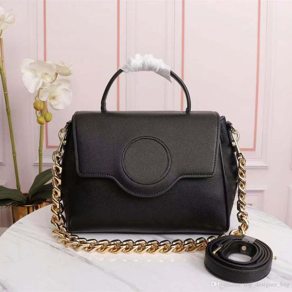 

chain bag ladies luxury leather handbags black fashion brand shoulder bag medusa design classic retro large capacity handbag la