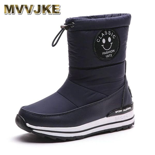 

boots mvvjke snow women's warm cotton shoes anti-ski thick waterproof winter woman, Black