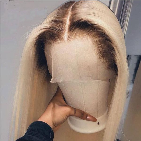 

synthetic wigs preplucked 1b30 ombre blonde blunt cut short bob straight for black women with baby hair lace front cosply wig