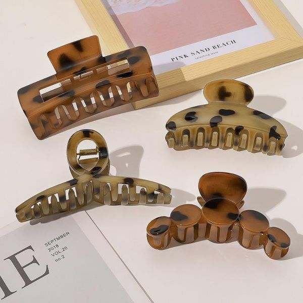

hair accessories vintage plastic clips for women claw clip geometric cross crab clamps girls leopard