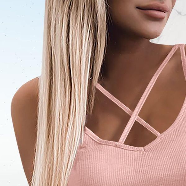 

cross strap womens tanks v neck tee fashion vest summer camisole casual sleeveless female blusas, White