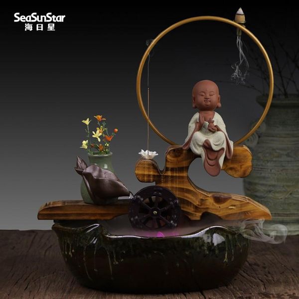 

furniture accessories zen ceramic floating water fountain for money wind roller fish tank decoration humidifier bonsai office deskarrang