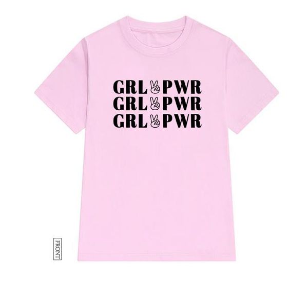 

women's t-shirt grl pwr yeah print women tshirt cotton casual funny t shirt lady yong girl tee 5 colors drop ship s-679, White